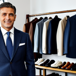 **

"A professional businessman in a meticulously tailored, fully clothed wool suit, appropriate attire, standing in a classic tailor shop with rolls of fabric in the background. He has a confident and approachable demeanor. Perfect anatomy, correct proportions, well-formed hands, proper finger count, natural pose, safe for work, appropriate content, professional, modest, family-friendly, high resolution, detailed."

**