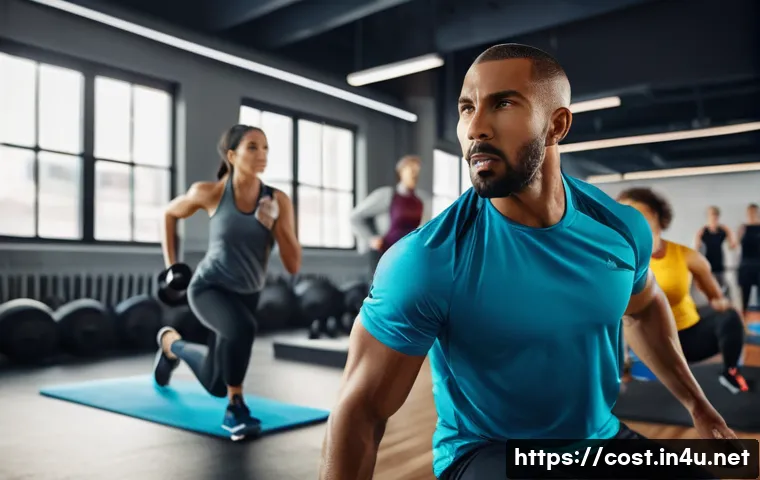 다이어트 캠프 비용 - A group of diverse adults, both men and women, ranging in age from 20s to 40s, actively participatin...